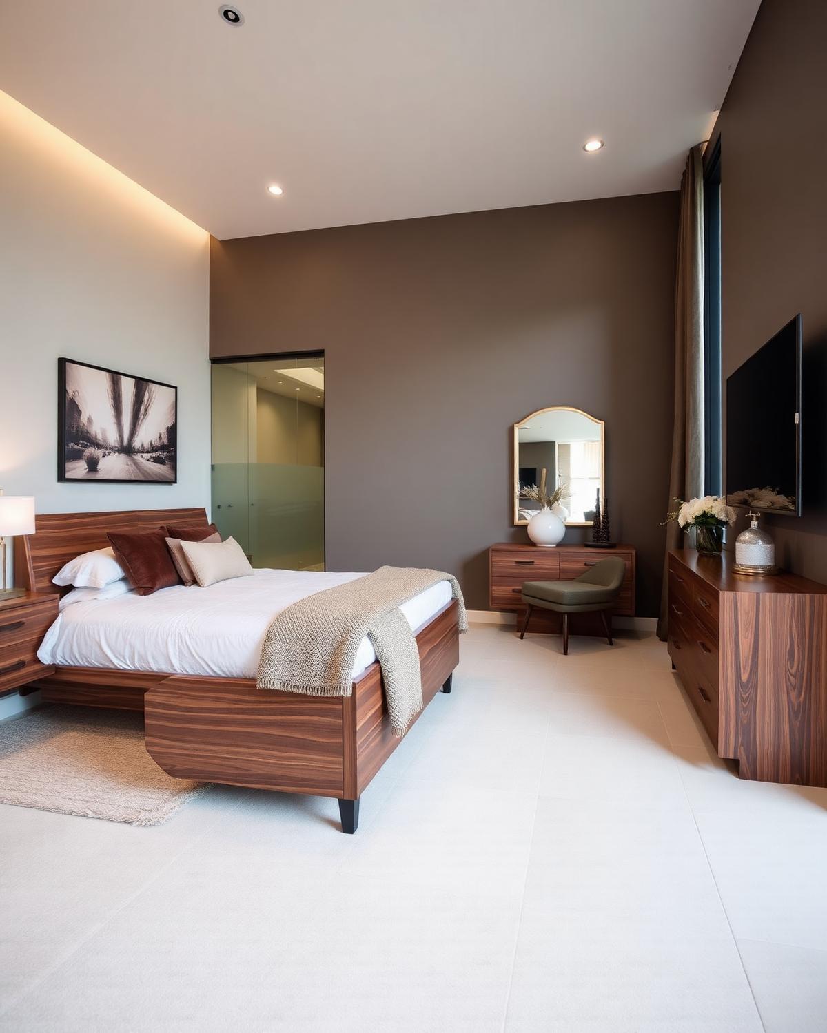 Dormitori principal en noguera — Casa a Pals